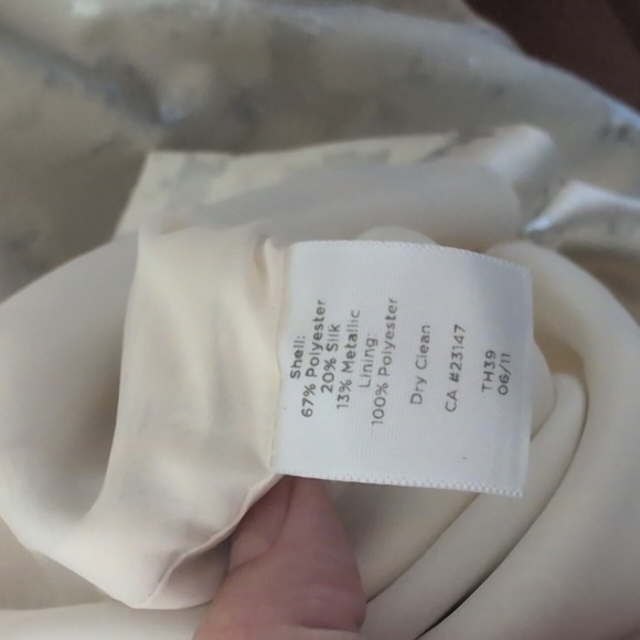 Talbots White Shimmery Bridal Graduation Sleeveless Sheath Dress Size 14 P - Picture 6 of 6